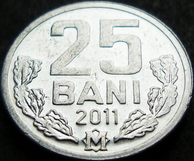 Moneda 25 BANI - Republica MOLDOVA, anul 2011 * cod 996 = circulata foto