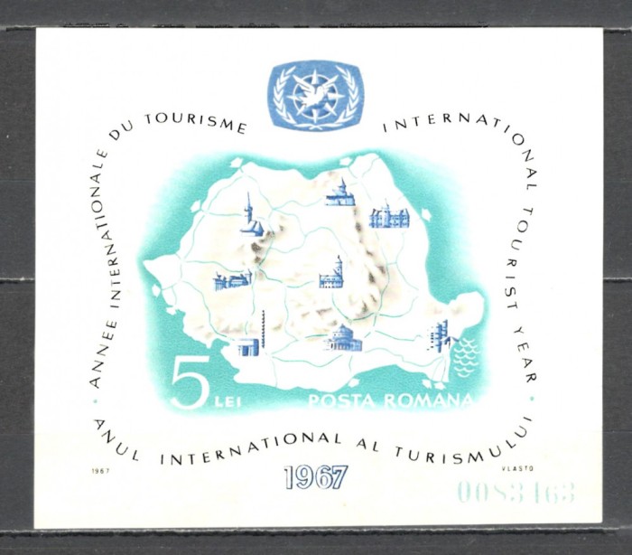 Romania.1967 Anul international al turismului-Bl. ZR.270