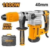 Cumpara ieftin Ciocan Rotopercutor 1600W, 10J, 3850bpm, 630rpm, SDS MAX, perii zerva Ingco RH1600388