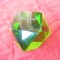 Prespapier vechi - Suvenir Karlsbad , cristal verde , h= 6cm