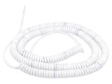 Cablu spiralat neecranat alb 3x0,15mm2 PUR 300V 1m 4m
