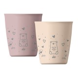 Set 2 pahare pentru copii nip Green, 250 ml, 12+ luni, roz