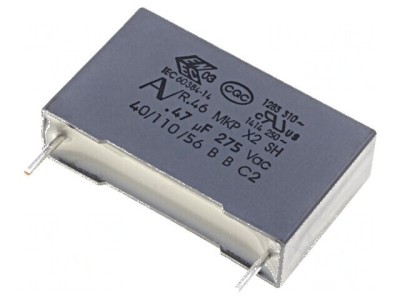 Condensator polipropilenă X2 R46 470nF 26,5x7x16mm THT - Componentă electronică de &amp;icirc;naltă performanță foto