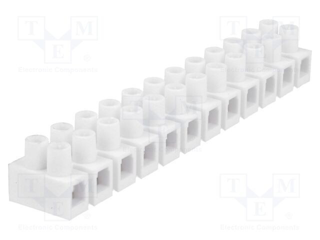 Regletă de conexiuni SIMET terminal cu şurub 6mm2 400V 41A albă