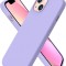 Huse silicon antisoc cu microfibra pentru Iphone 14 Mov