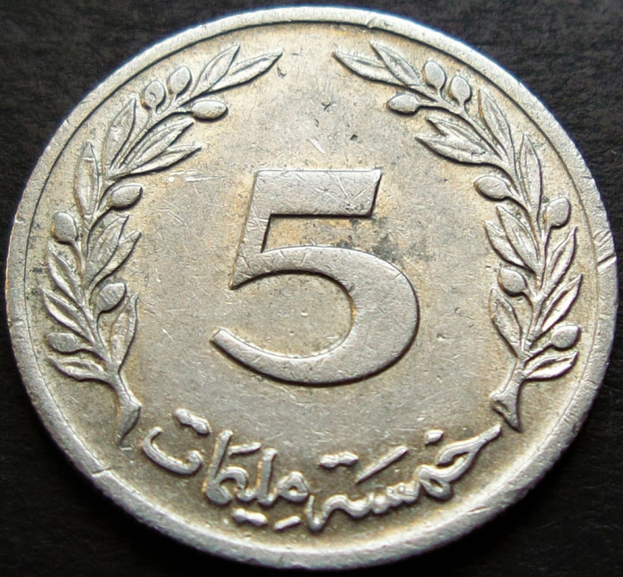 Moneda exotica 5 MILLIEMES - TUNISIA, anul 1960 * cod 324