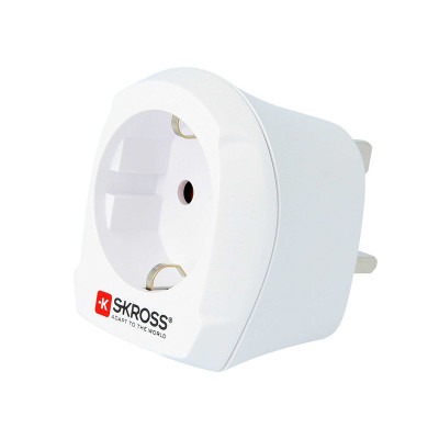 Adaptor priza EU-UK Skross, 10 A, Alb foto