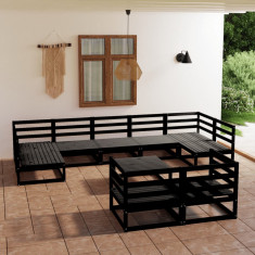 vidaXL Set mobilier de grădină, 10 piese, lemn masiv de pin foto
