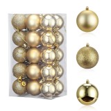 Set de 30 globuri pentru bradul de Craciun LessMo, plastic, auriu, 4 cm