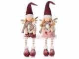 Cumpara ieftin Set 2 figurine Ingeri din portelan si textil alb visiniu roz 17x10x41 cm
