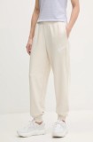 Puma pantaloni de trening femei, culoarea bej, neted, 684985