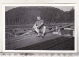 Bnk foto Lacul Valiug - debarcaderul - 1966, Alb-Negru, Romania de la 1950, Natura