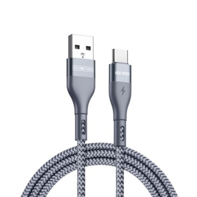 Cablu de Date Type-C Fast Charging 2.4A, 12W, 480Mbps, 1m - Duzzona (A8) - Grey foto