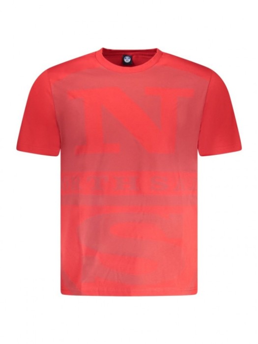 North Sails Tricou barbati, cu imprimeu cu logo, Regular fit, Rosu, S