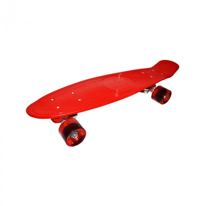 Placă skateboard, roți silicon, +10 ani, Roșu