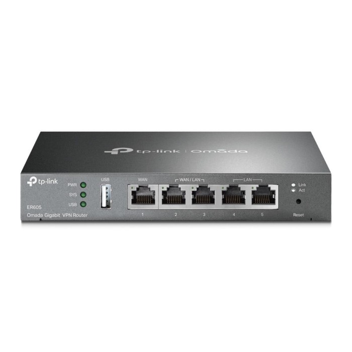 Router VPN Gigabit 1 x RJ45 WAN, 2 x RJ45 LAN/WAN, 2 x RJ45 LAN, 1 x USB - TP-Link Omada ER605