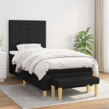 Cumpara ieftin Gossi pat box spring cu saltea, negru, 90x190 cm, textil