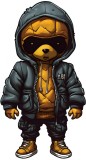 Sticker decorativ, Teddy Hip Hop, Negru, 90 cm, 1332STK-3