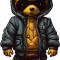 Sticker decorativ, Teddy Hip Hop, Negru, 90 cm, 1332STK-3