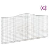 Cumpara ieftin Cosuri gabion arcuite 2 buc, 400x30x180/200 cm, fier galvanizat