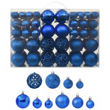 Set de globuri de Craciun, 100 piese, albastru GartenMobel Dekor, vidaXL