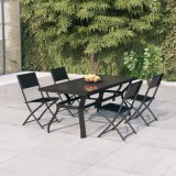 vidaXL Set mobilier de grădină, 5 piese, gri și negru