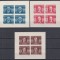 ROMANIA 1945 LP 173 b CONFEDERATIA GENERALA A MUNCII NEDANTELAT BLOCURI DE 4 MNH