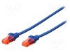 Cablul Patch U/UTP 6 litat Cu LSZH albastru 10m 26AWG DIGITUS