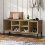 Pantofar cu picioare metalice &bdquo;OSLO&rdquo; maro 106x35x45 cm lemn