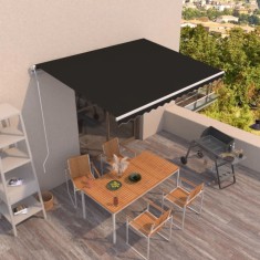 vidaXL Copertină retractabilă automat, antracit, 450x350 cm 3069009 foto
