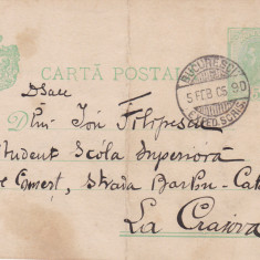CARTE POSTALA CIRCULATA 5 FEB.1905
