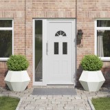 Cumpara ieftin Jardiniera 2 pcs Alb 75 x 75 x 60 cm Otel