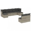 Set canapele de gradina cu perne, 9 piese gri deschis poliratan