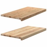 Cumpara ieftin Pervaz 2 buc lemn masiv de stejar netratat 80x40x2 cm