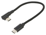 Cablu USB 2.0 USB C unghi 0,2m negru GEMBIRD