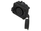 Conector XLR 5 pini AMPHENOL AXS5FP2 IP65 7,5A 133V soclu mamă drept
