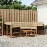 Cumpara ieftin Set de canapele de exterior 7 buc. 6-Locuri Natural si Bej