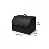 Cutie depozitare , organizator portbagaj auto imitatatie piele negru cusatura neagra 40x30x30 cm