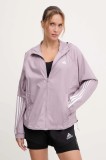 adidas Performance jachetă de alergare HYGLM culoarea roz, de tranziție, JX7382