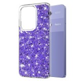 Husa cu sclipici Xiaomi Redmi Note 13 Pro 4G Asteroid GSM Sparkly Glitter, mov