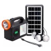 Sistem Iluminare Solara GD102, 3 Becuri LED, Boxa Bluetooth, Radio FM, Powerbank, 80W, Incarcare Solara