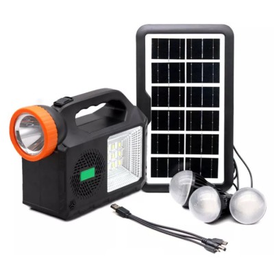 Sistem iluminare GD102, 3 becuri, boxa BT, radio, 80W foto
