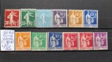 1937-1939-Franta-uzuale YT360-371-12 val.-MNH, Nestampilat
