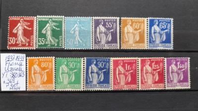 1937-1939-Franta-uzuale YT360-371-12 val.-MNH foto