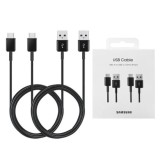 Cablu de date USB la Type-C, 2A, 480Mbps, 1.5m ( set 2) - Samsung (EP-DG930MBEGWW) - Black