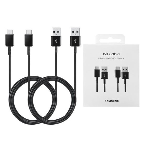 Cablu de date USB la Type-C, 2A, 480Mbps, 1.5m ( set 2) - Samsung (EP-DG930MBEGWW) - Black