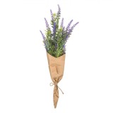 Ramură Artificială, Flori Mov, Lavandă, 50cm, H&acirc;rtie Kraft și Sfoară, Oem