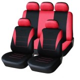 Set huse Scaune Auto Universale Negru/Rosu, 9 buc TAP404