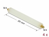 Set 4 distantiere M4 x M4 hexagon 90mm, Delock 60274