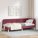 vidaXL Cadru de pat colțar cu headboard Roșu Vin 80 x 200 cm țesătură 42016556